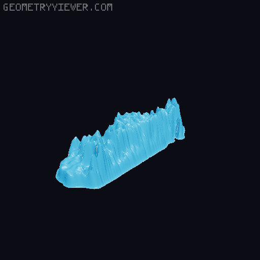 Topographic World Map 3D model thumbnail