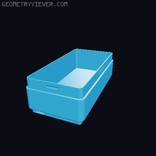 Gridfinity Bin with Gridfinity Cap (parametric) 3D model thumbnail