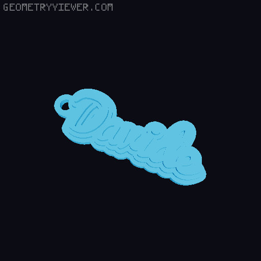 Customizable name keychain / tag 3D model thumbnail
