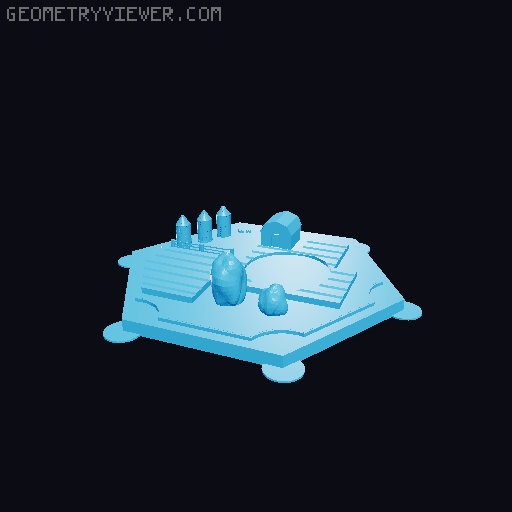 Catan Tiles grain/Dessert and harbor pieces 3D model thumbnail