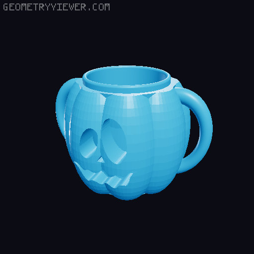 Pumpkin mug 3D model thumbnail