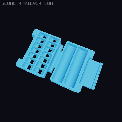 LR44 Battery storage Case - Quick and Easy print - print-in-place 3D model thumbnail
