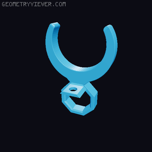 Pipe Clip for Round Bar Connector to Clamb Rods with Different Sizes 3D model thumbnail