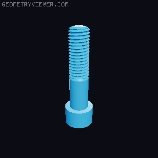 Hundreds of Metric Allen Screws with Cylindrical Head M2 up to M64 3D model thumbnail
