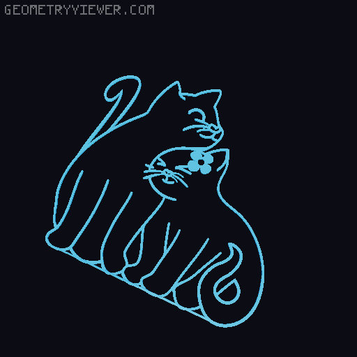 Kittens Love statuette 3D model thumbnail