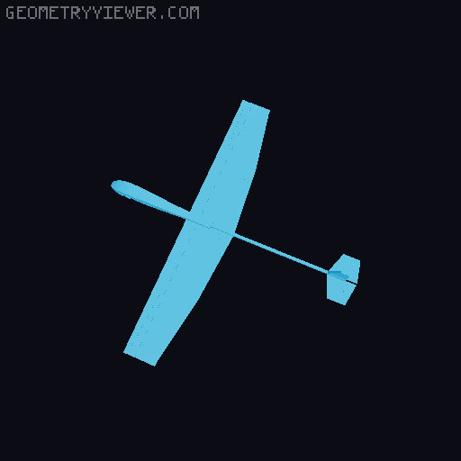 Rubber Band Glider with Bigger Wings and Flies Better! 3D model thumbnail