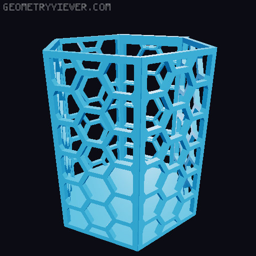 HSW hexagonal baskets v2 with full bottom 3D model thumbnail
