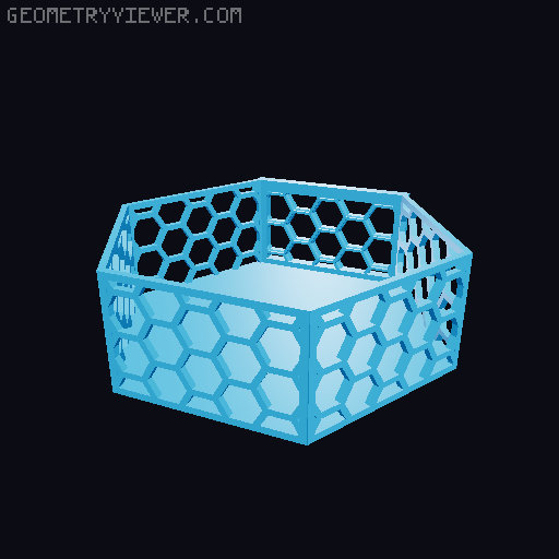 HSW hexagonal baskets v2 with full bottom 3D model thumbnail