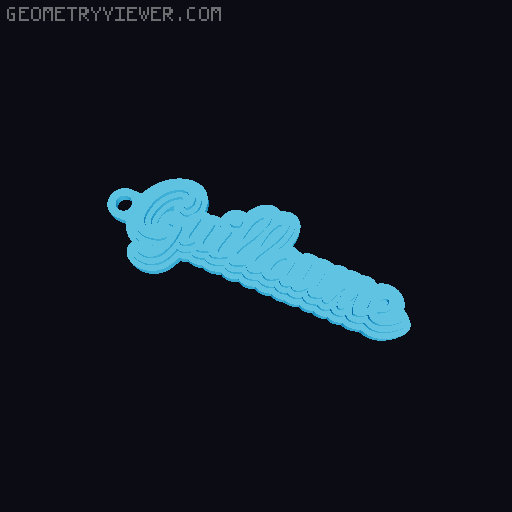 Customizable name keychain / tag 3D model thumbnail