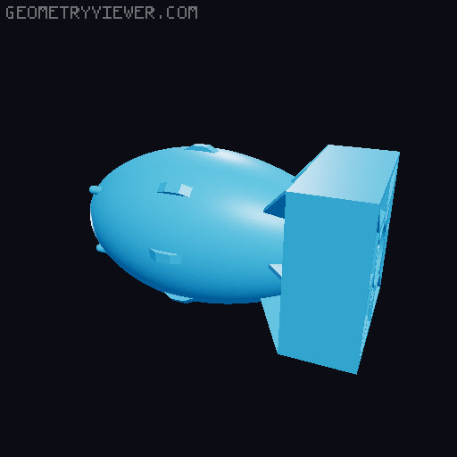 Fat man atomic bomb bead, parametric 3D model thumbnail