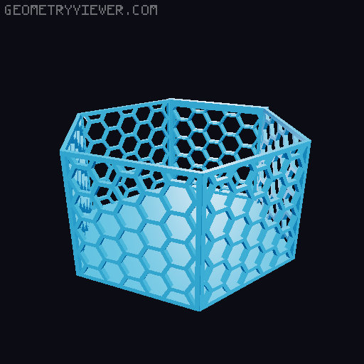 HSW hexagonal baskets v2 with full bottom 3D model thumbnail