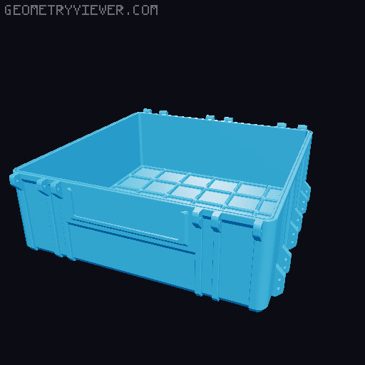 Gridfinity Rugged Storage Box, Parametric and Customizable 3D model thumbnail