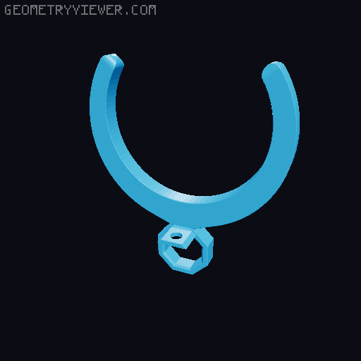 Pipe Clip for Round Bar Connector to Clamb Rods with Different Sizes 3D model thumbnail