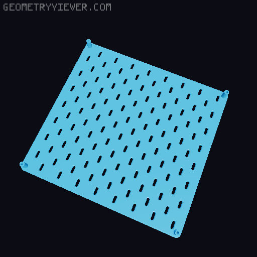 Skadis Pegboard, all sizes 80 to 360mm 3D model thumbnail