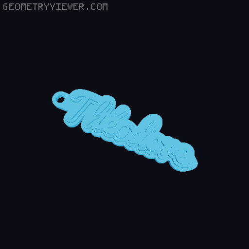Customizable name keychain / tag 3D model thumbnail