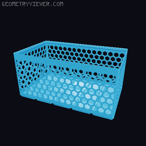 Gridfinity Hex Bins Light all sizes 3D model thumbnail