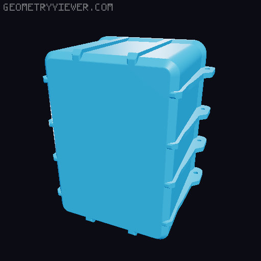 Rugged 8x57 ammo Box 24 rounds 3D model thumbnail