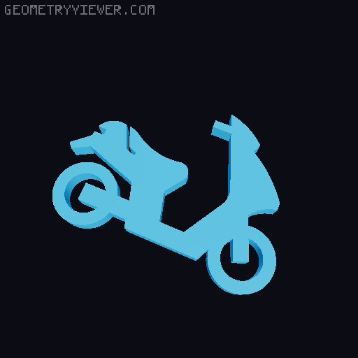 Motorcycle / Motorbike / Scooter / Moped Keyring / Bike Keyring/Keychain - Key Charm - Gift idea - Gift inspiration 3D model thumbnail
