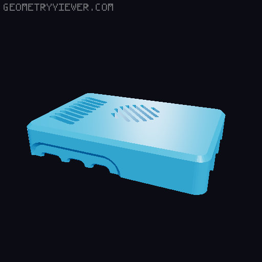 Raspberry Pi 5 Geekworm X1002 case 3D model thumbnail