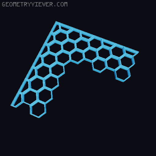 Honeycomb wall standard rectangular border 3D model thumbnail
