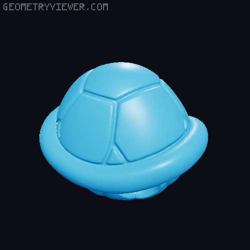 Koopa shell flat 3D model thumbnail