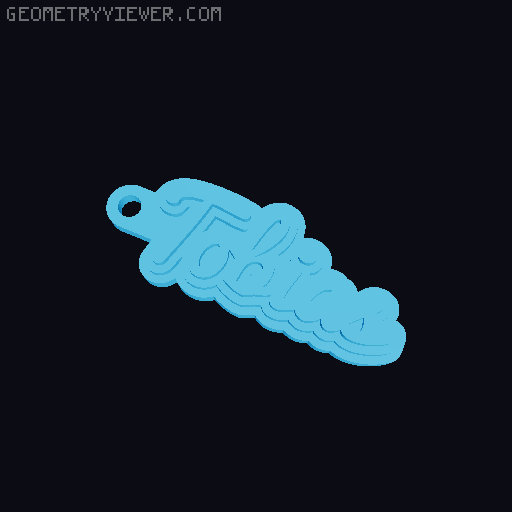 Customizable name keychain / tag 3D model thumbnail