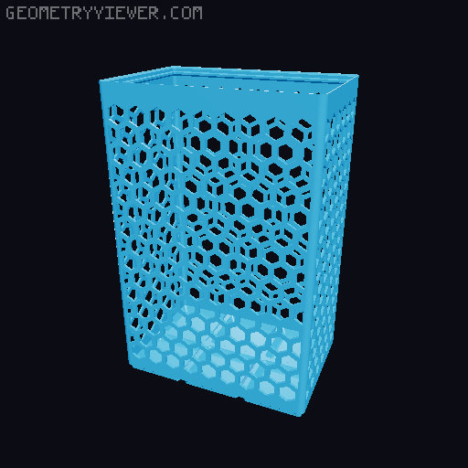 Gridfinity Hex Bins Light all sizes 3D model thumbnail