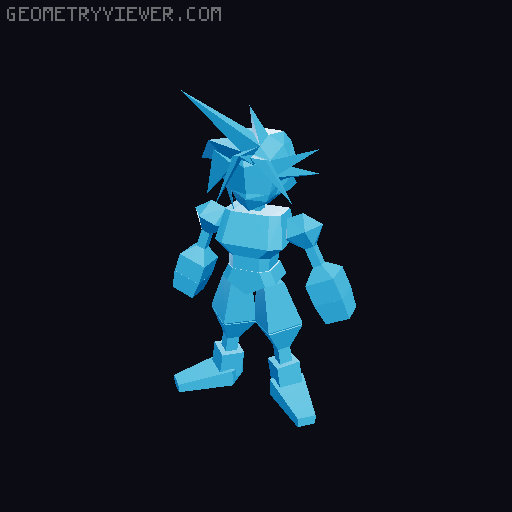 Cloud Strife - Final Fantasy 7 Polygon Model 3D model thumbnail