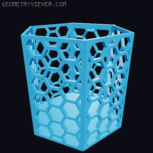 HSW hexagonal baskets v2 with full bottom 3D model thumbnail