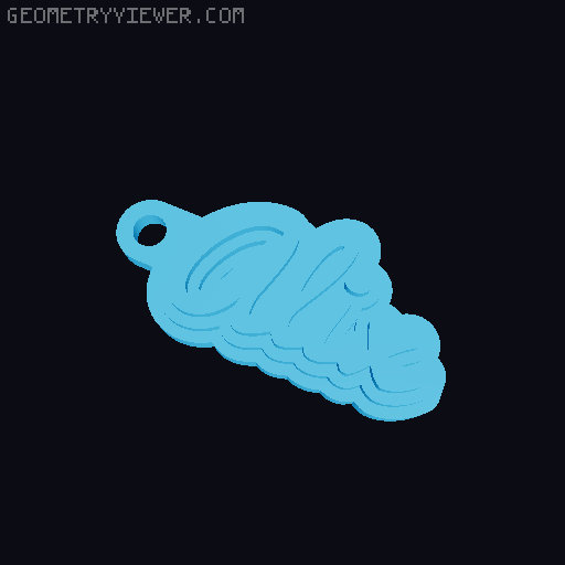 Customizable name keychain / tag 3D model thumbnail