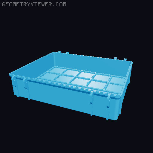 Rugged Gridfinity Box (Parametric) 3D model thumbnail