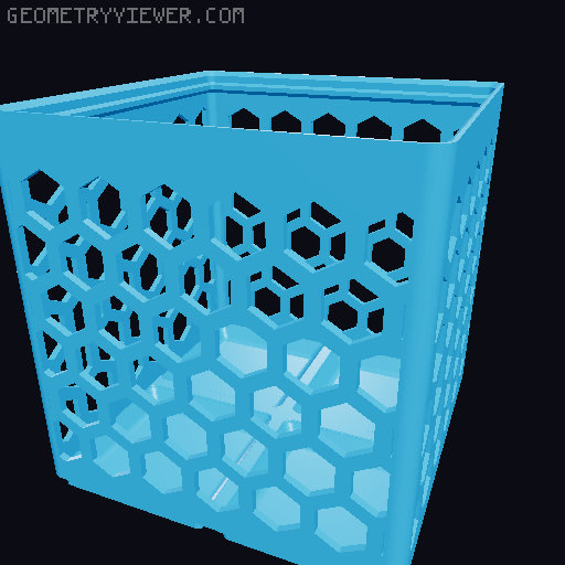 Gridfinity Hex Bins Light all sizes 3D model thumbnail