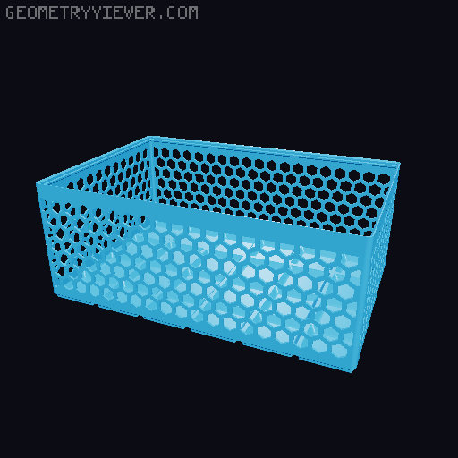 Gridfinity Hex Bins Light all sizes 3D model thumbnail