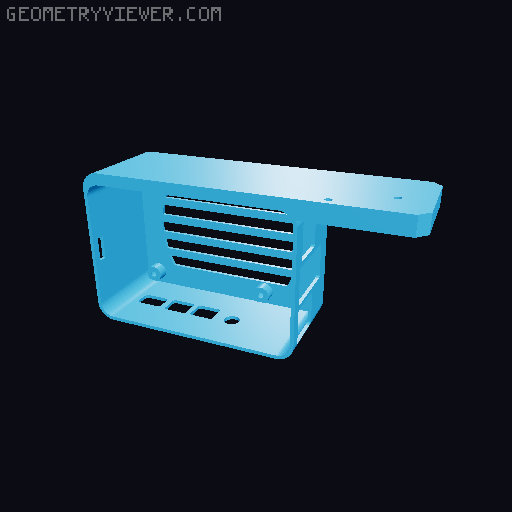 Raspberry Pi 4 m.2 ssd case 3D model thumbnail