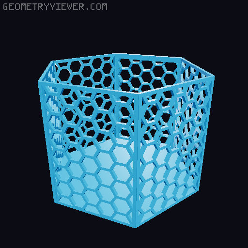 HSW hexagonal baskets v2 with full bottom 3D model thumbnail