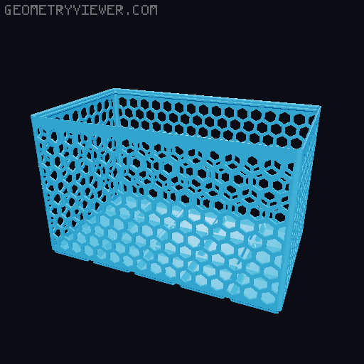 Gridfinity Hex Bins Light all sizes 3D model thumbnail
