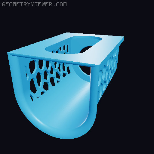 Garbage bag holder top/side. Standard, Hexagon and Voronoi design. 3D model thumbnail