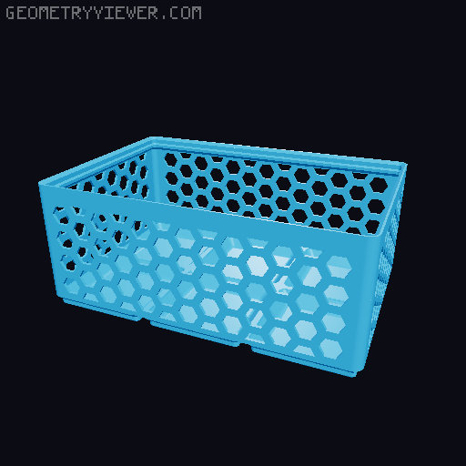 Gridfinity Hex Bins Light (rotated grid) all sizes 3D model thumbnail