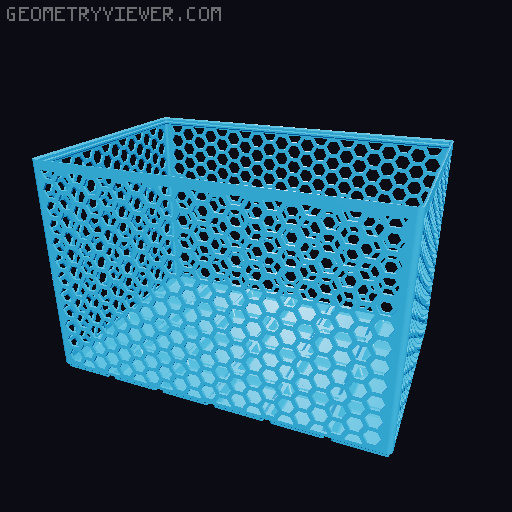Gridfinity Hex Bins Light (rotated grid) all sizes 3D model thumbnail