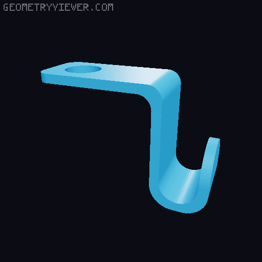 Hook for a car seat 3D model thumbnail