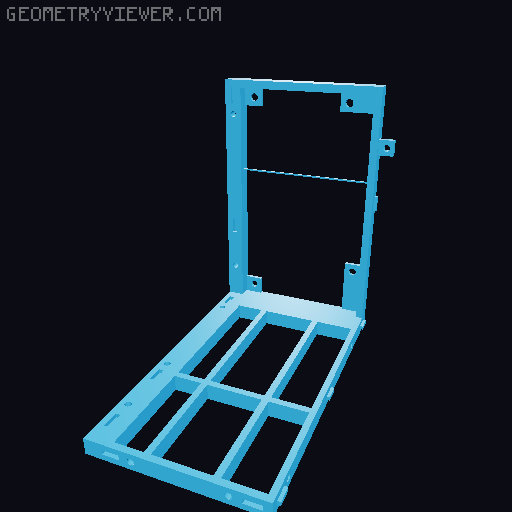 ATX basic open pc case / test bench 3D model thumbnail