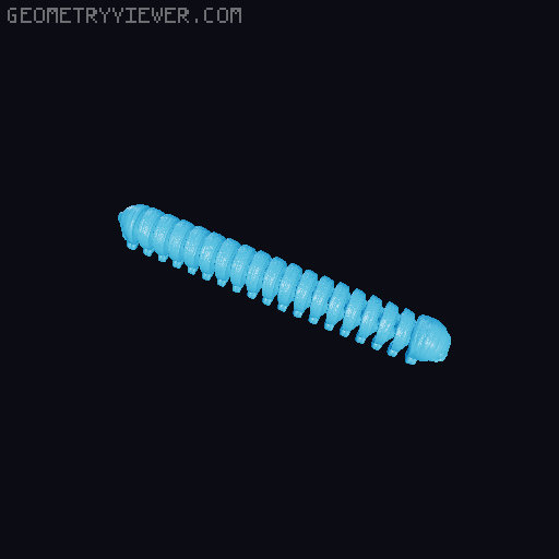Milli: Print in place, support free,articulated millipede 3D model thumbnail
