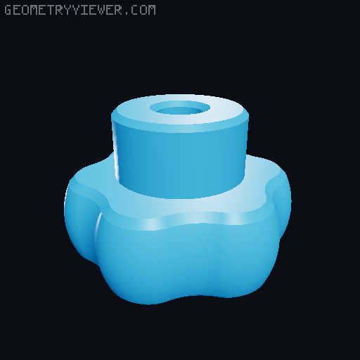 Star grip hexagon screw M3 M4 M5 M6 M8 M10 M12 3D model thumbnail