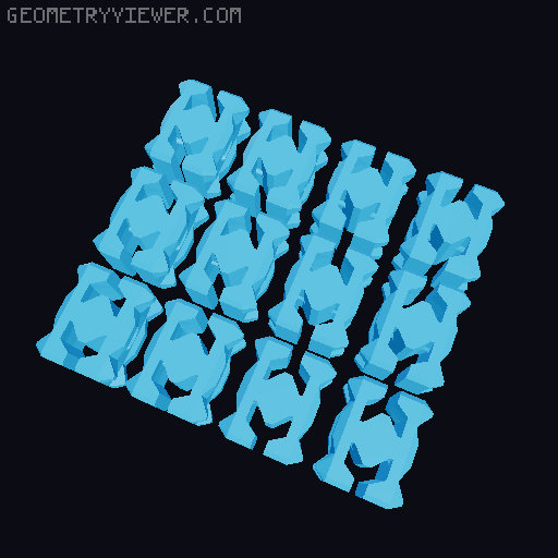 PrintABlok Modular Building Block Base Bloks 3D model thumbnail