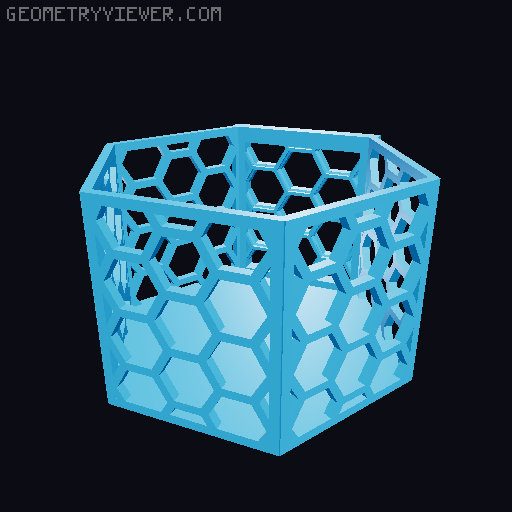 HSW hexagonal baskets v2 with full bottom 3D model thumbnail