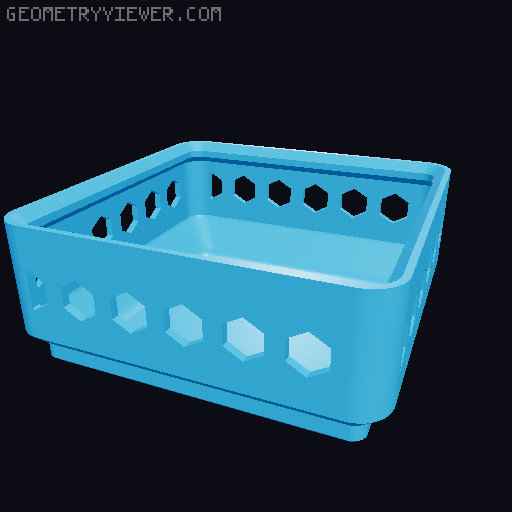 Gridfinity Hex Bins Light all sizes 3D model thumbnail