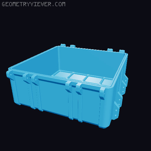 Gridfinity Rugged Storage Box, Parametric and Customizable 3D model thumbnail