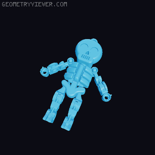 Articulated skeleton toy compatible with 8mm glass eyes 3D model thumbnail