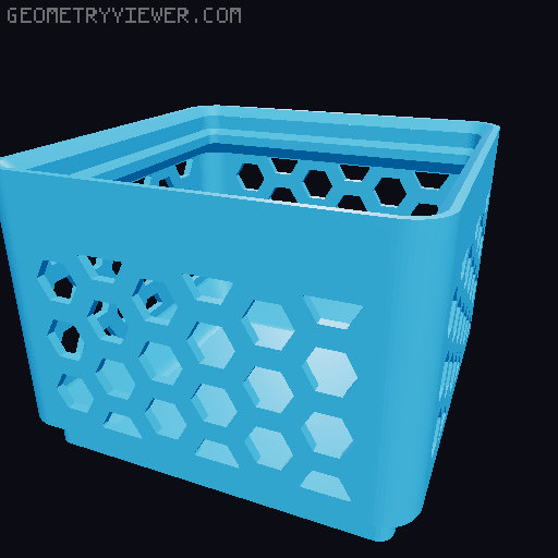 Gridfinity Hex Bins Light (rotated grid) all sizes 3D model thumbnail