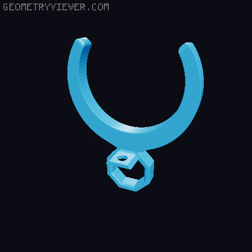 Pipe Clip for Round Bar Connector to Clamb Rods with Different Sizes 3D model thumbnail